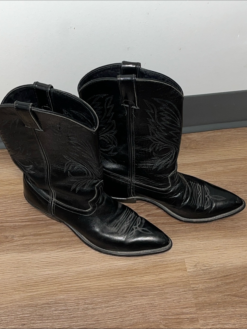 Code West Black Women's Western Cowboy Boots Sz 7.5 like new All Leather